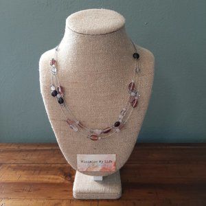 Lia Sophia 3 Strand Purple Bead Necklace